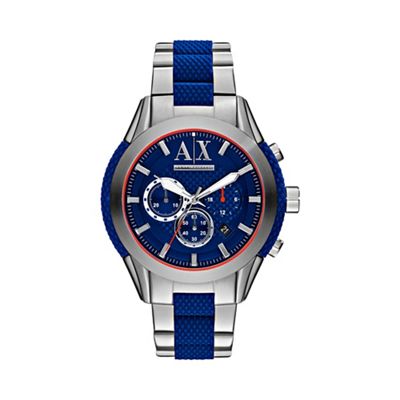 Men's stainless steel and blue bracelet watch ax1386